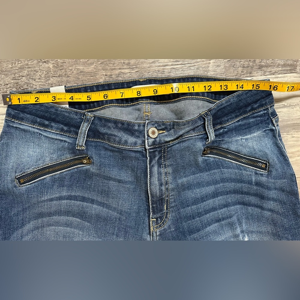 KanCan Jeans Womens SZ 31 Los Angeles Distressed Ankle Zipper Medium Wash Denim - Picture 11 of 11